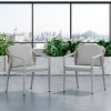 Outdoor Patio Dining Chairs,Wicker Rattan Woven Garden Dining Chairs with Waterproof Cushion,Patio Armchair for Backyard Poolside-Coolbibila - 3 of 4