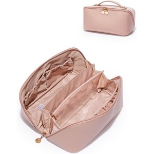 Large Capacity Cosmetic Bags for Women,Waterproof Portable Pouch Open Flat Toiletry Bag(Large) - 1 of 4