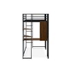 East West Furniture,Buckland Twin Loft Bed In Powder Coating- Black Color - 3 of 4