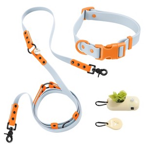 THE LICKER STORE Luna 8FT Adjustable 6-in-1 Waterproof Hands-Free Leash and Collar with LED Flashlight, Bag Dispenser, and Poop Bag Holder - 1 of 4