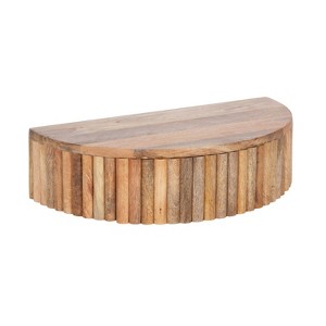 Kate and Laurel Reid Half Circle Wood Floating Side Table, 20x11x6, Natural - 1 of 4