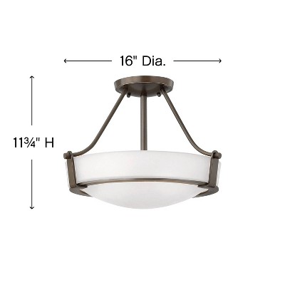 Hinkley Hathaway 16"W Olde Bronze Etched Ceiling Light, 5 of 6