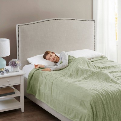 Full Green Micro Fleece Electric Heated Blanket