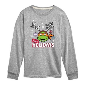 Boys' - Teenage Mutant Ninja Turtles - Happy Holidays Long Sleeve Graphic T-Shirt - 1 of 4