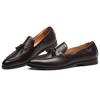 Santimon Mens Fashion Loafers Leather Casual Tassel Slip on Driving Flats Dress Shoes Brown - 4 of 4