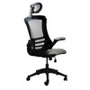 Modern High-Back Mesh Executive Office Chair with Headrest and Flip-Up Arms, Silver Grey - 2 of 4