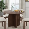 Lirago Arched Leg Round Walnut Dining Table 42" L x 42" W x 30" H - 2 of 4