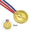 Unique Bargains Plastic Lightweight Golden Embossed Design Mini Award Medals Gold 50 Pcs - 4 of 4