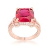 Slickblue Classic 6.2ct Ruby or Aqua CZ Ring for Women, Cushion Cut, Beautiful Rose Gold/Silvertone, Sizes 5-10 - 2 of 4