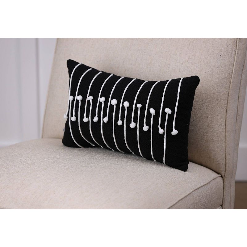 Twisted Cord LumbarThrow Pillow Black - Pillow Perfect, 5 of 6