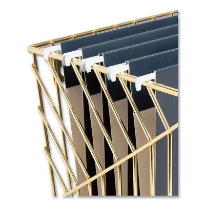 Gold Metal Wire Hanging File Basket Organizer