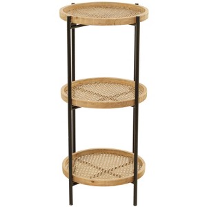 33.5" Traditional Metal and Wood Shelving Unit Brown - Olivia & May - 1 of 4