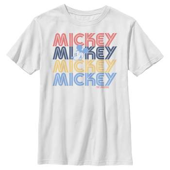 Boy's Disney Mickey Retro Name Stack T-Shirt