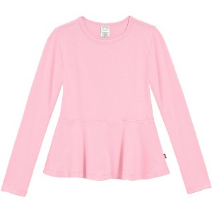 City Threads USA-Made Girls Soft Cotton Long Sleeve Peplum Tee - 1 of 4