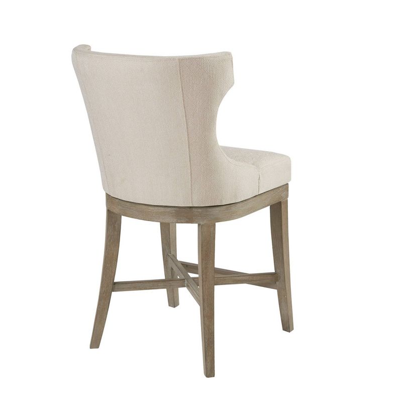 Troy Counter Height Barstool with Swivel Seat Cream, 6 of 10
