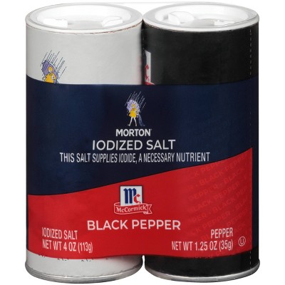 Morton Iodized Salt & Pepper Shakers - 5.25oz