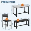 Dining Table Set for 4,Rectangle Compact Dining Table and Chairs Set with 2 Upholstered Chairs and Bench for Apartment,Kitchen - 3 of 4