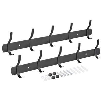 Unique Bargains Stainless Steel Wall Mounted Waterproof Bedroom Coat Hook Rack 2 Pcs