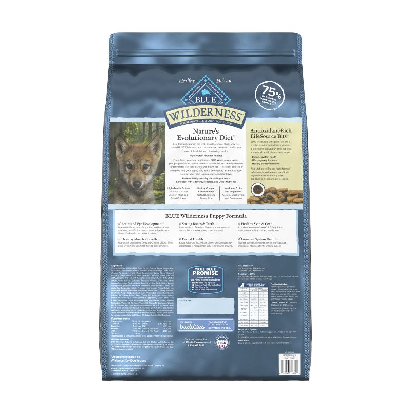 Blue Buffalo Wilderness Puppy Dry Dog Food with Chicken Flavor - 28lbs, 3 of 12