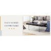 MAYEERTY 43.3"x23.6" Black Marble MDF Coffee Table - Glass Legs, Living Room Side/Display Table. - 4 of 4