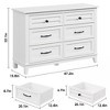 6 Dresser Cabinet, 47" Wide Drawer Dresser with Storage Freestanding, Wooden Closet Dresser Storage Chest for Bedroom Living Room - 3 of 4
