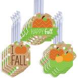 Big Dot of Happiness Pumpkin Patch - Assorted Hanging Fall, Halloween or Thanksgiving Party Favor Tags - Gift Tag Toppers - Set of 12