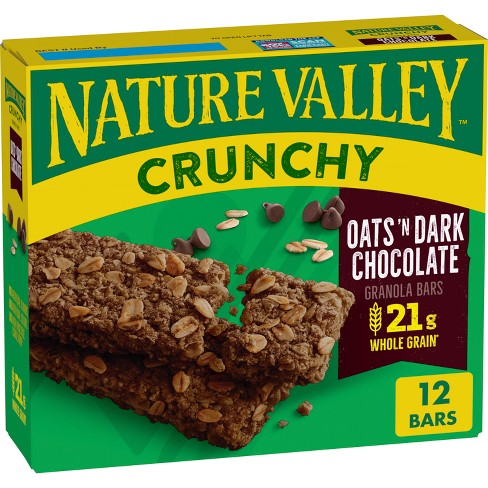 Nature Valley Crunchy Oats 'n Dark Chocolate Granola Bars - 12ct : Target