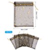 Unique Bargains Moon Star Printed Drawstring Mini Gift Candy Christmas Organza Bags 100 Pcs - 2 of 4