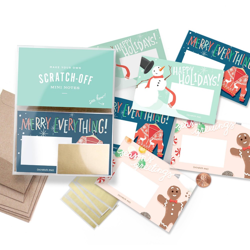 Photos - Envelope / Postcard Assorted Holiday Scratch off Mini Note Cards