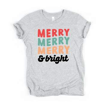 The Juniper Shop Merry And Bright Stacked Youth Short Sleeve Tee