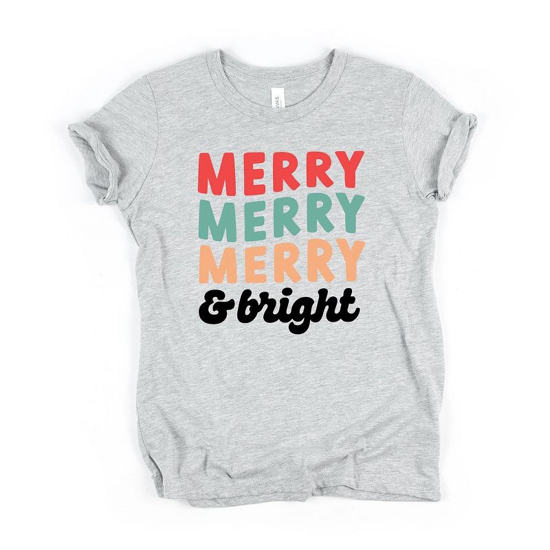 The Juniper Shop Merry And Bright Stacked Youth Short Sleeve Tee, 1 of 3