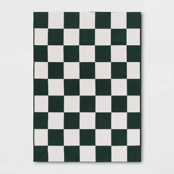 4'x5'6" Checkered Area Rug Ivory/Green - Room Essentials™