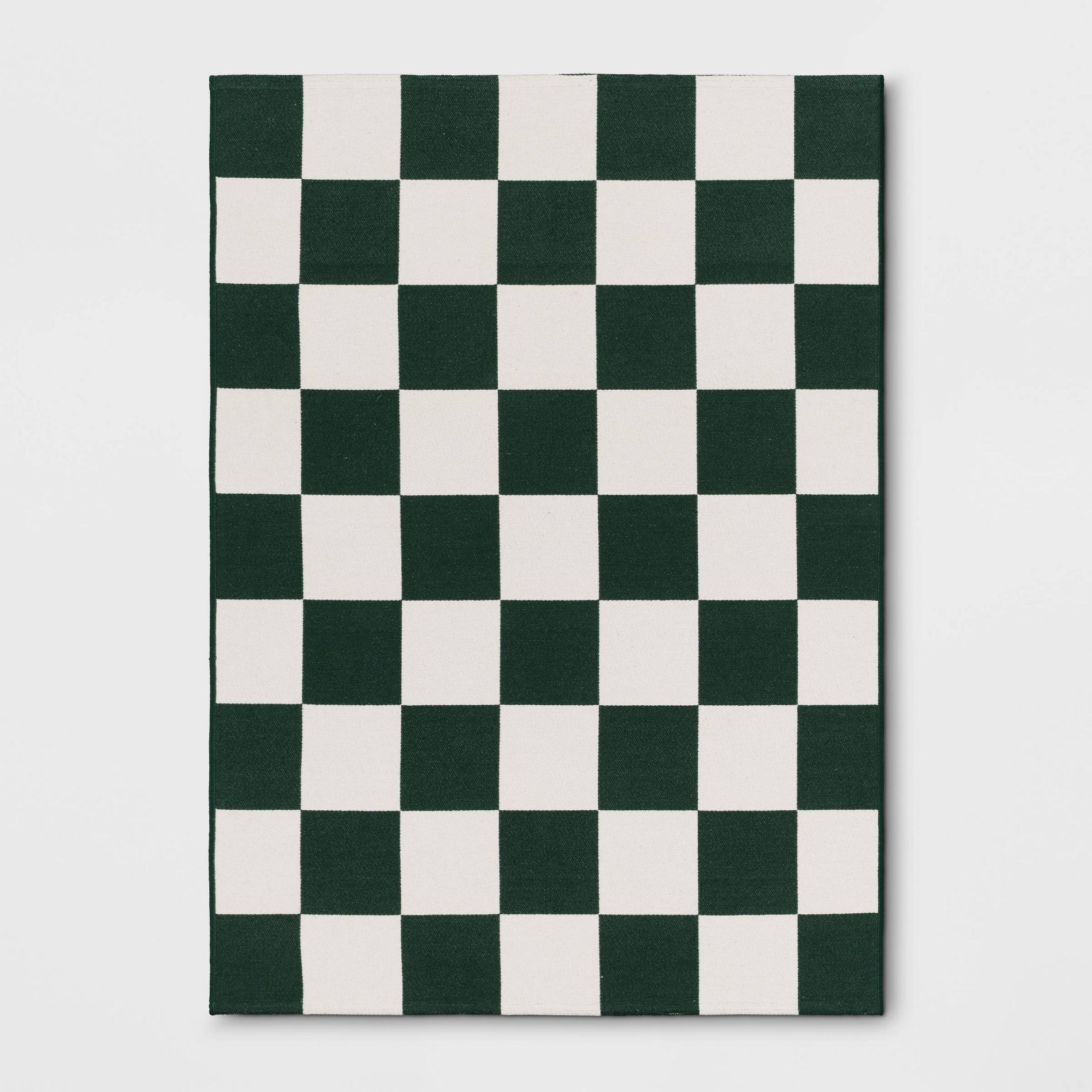 4'x5'6" Checkered Area Rug Ivory/Green - Room Essentials™