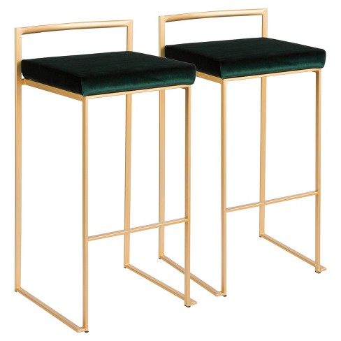 Gold and 2024 green bar stools