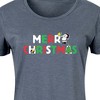 Women's - Peanuts - Merry Christmas Stacked Graphic T-shirt Dress - 2 of 4