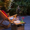 Naysaye Patio End Tables Wicker Side Table PE Rattan Imitation Wood Top with Umbrella Hole for Outdoor Use, Brown, 22"*22"*18" - 4 of 4