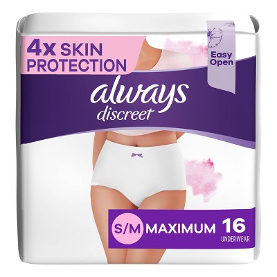 Image of Always Discreet Sensitive Incontinence & Postpartum Incontinence Underwear for Women - S/M - 16ct