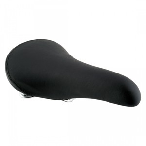 Pure Cycles City Classic Saddle - Black Stell Rails PVC Cover Unisex - 1 of 2