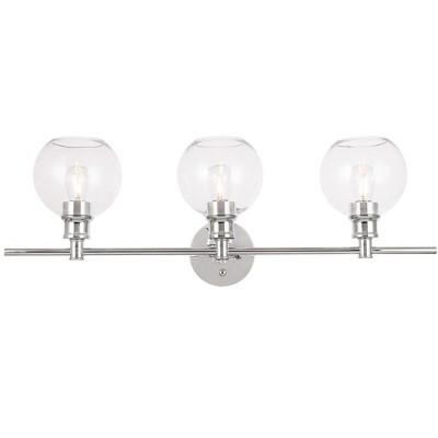Elegant Lighting Collier 3 light Chrome and Clear glass Wall sconce
