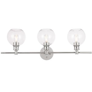 Elegant Lighting Collier 3 light Chrome and Clear glass Wall sconce - 1 of 4