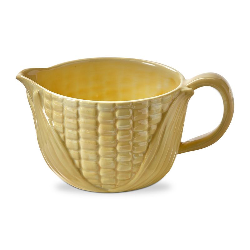TAG Corn on Cobb Yellow Ceramic Butter Bowl with Handle, Dishwasher Safe, 6.5L x5W x 4.0H, 20 oz., 1 of 3