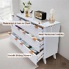 Jojoka 54-Inch Fluted 6 Drawers Dresser,Modern Chest of Drawers with Faux Marble Top - 4 of 4