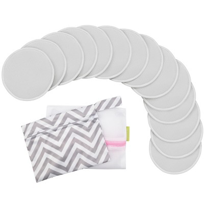 Image of KeaBabies 14pk Soothe Reusable Nursing Pads for Breastfeeding, 4-Layers Organic Breast Pads, Washable Nipple Pads (Cool Gray, Large 4.8")