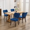VYNXARIA French Vintage Tufted Upholstered Fabric Dining Chair,Set of 2,Blue - 2 of 4