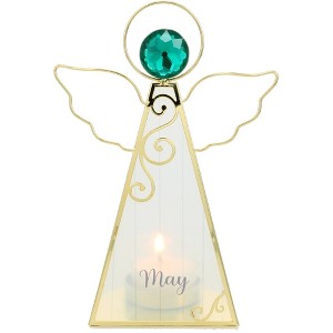 Pavilion Gift Company- May - 6.5" Angel Tealight Candle Holder Religion Faith Birthday Zodiac Taurus Gemini Birthstone Gift - 1 of 4