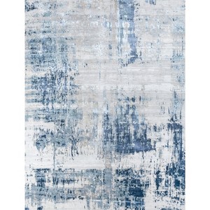 HomeRoots 8' X 10' Blue Abstract Hand Knotted Area Rug - 1 of 3