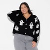 Women's Ghost Graphic Cardigan - Black - 2 of 3
