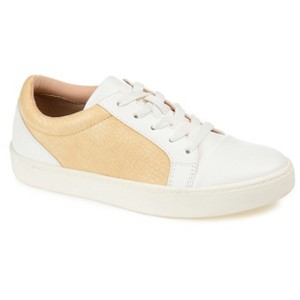 Journee Collection Womens Lynz Medium and Wide Width Two-Tone Lace-Up Sneakers - 1 of 4