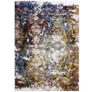 Modway Success Jayla Transitional Distressed Vintage Floral Moroccan Trellis 4x6 Area Rug - 1 of 4