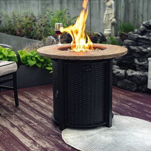 Christopher Knight Home Hugo 40000BTU Round Steel Propane Fire Pit Table with Lid - 1 of 4